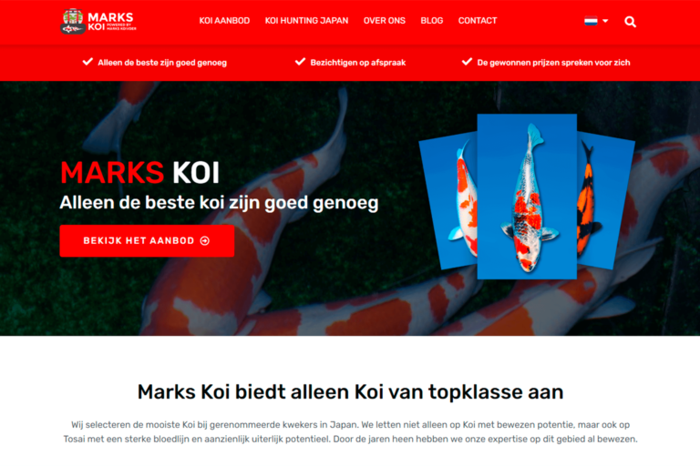 Blog Nieuwe site Marks Koi live